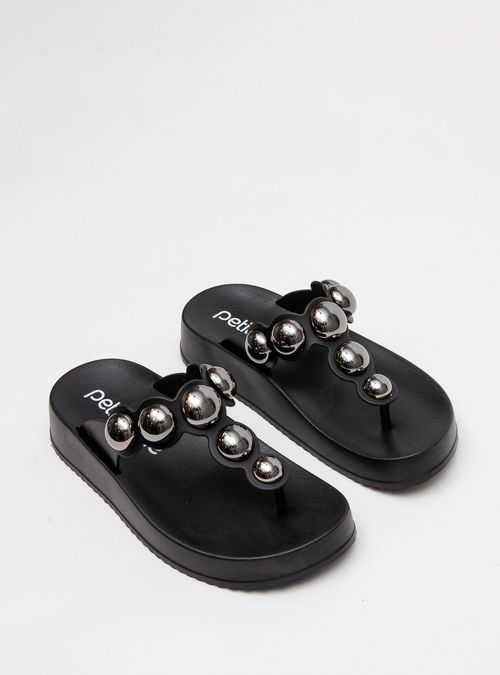 Chinelo Petite Jolie Bold Preto/Grafite PJ7586