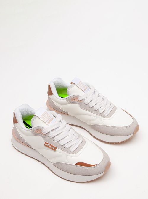 Tênis Petite Jolie Retro Running Branco/Avela Light PJ7541