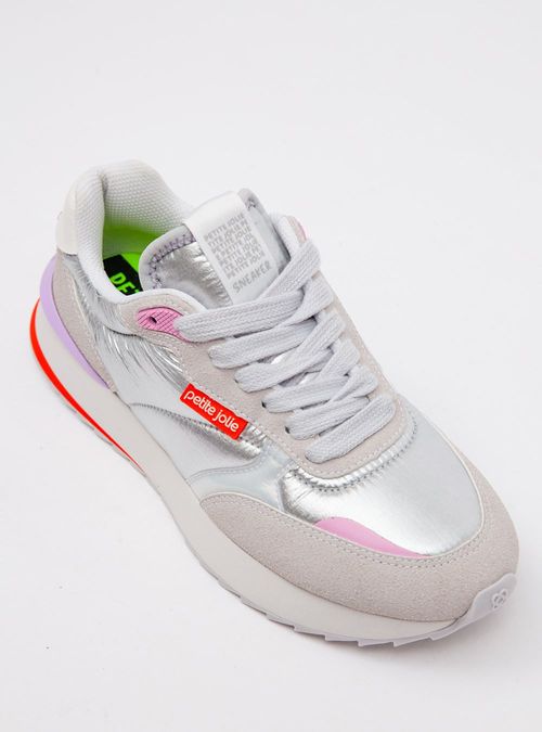 Tênis Petite Jolie Retro Running Prata/White/Ice PJ7541