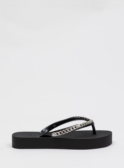 Chinelo Petite Jolie Fresh Up Preto/Grafite PJ7592