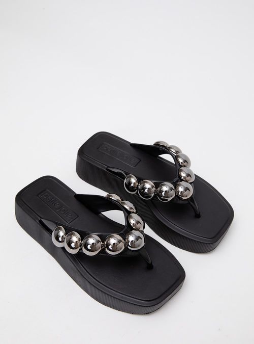 Chinelo Petite Jolie Hit Preto/Grafite PJ7139
