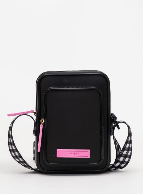 Bolsa Infantil Petite Jolie Ted Preto/Bubble Pink PJ10085IN