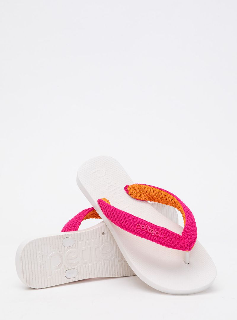 Chinelo Petite Jolie Fresh Crochê White PJ7766