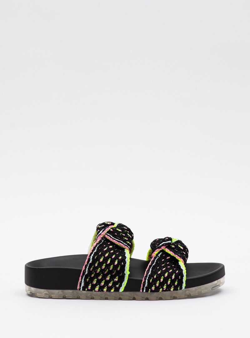 Chinelo Petite Jolie Knit Flat Hit Preto PJ7315