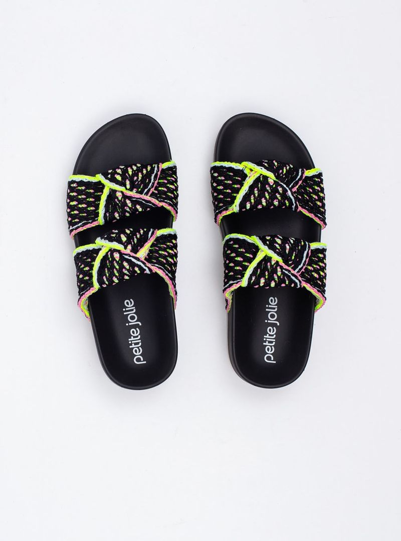 Chinelo Petite Jolie Knit Flat Hit Preto PJ7315