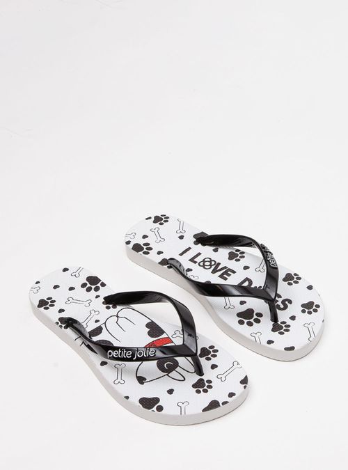 Chinelo Petite Jolie Fresh Preto/White/Dog 7 PJ6969
