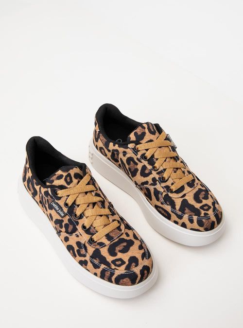 Tênis Petite Jolie Start Onça/White PJ7182