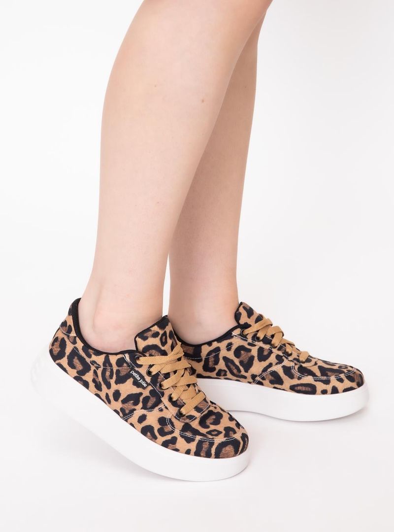 Tênis Petite Jolie Start Onça/White PJ7182