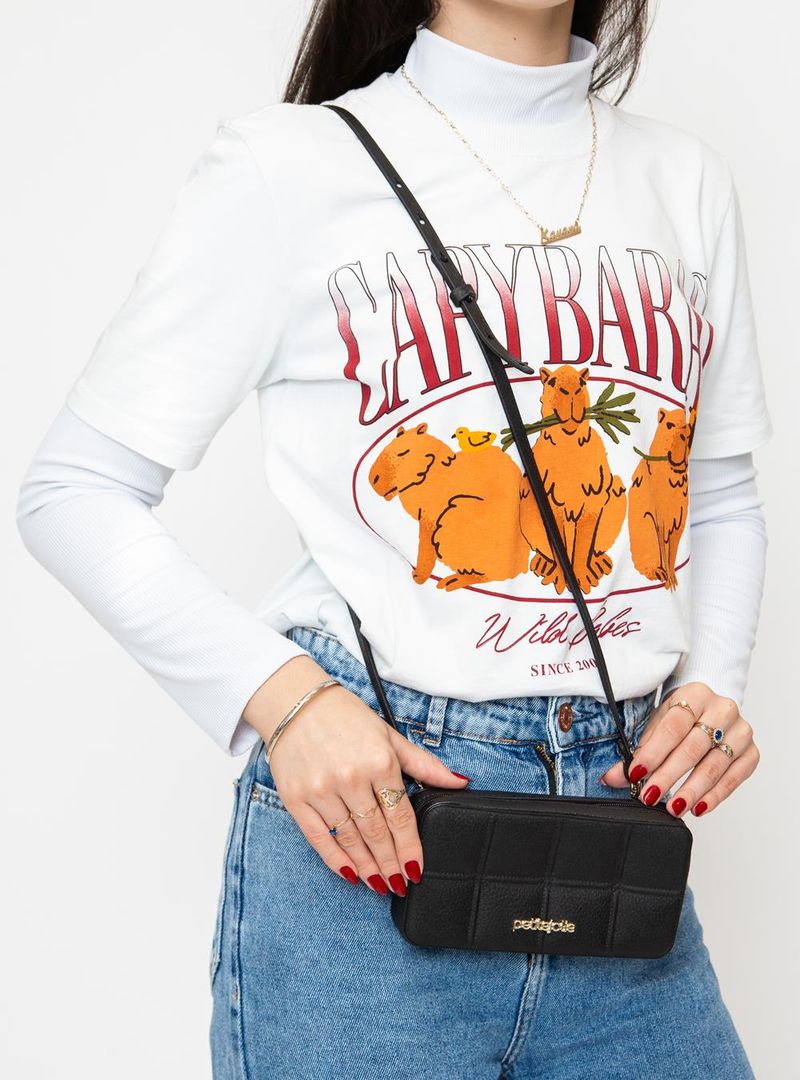 Bolsa Petite Jolie Jay Preta/Ouro PJ10409