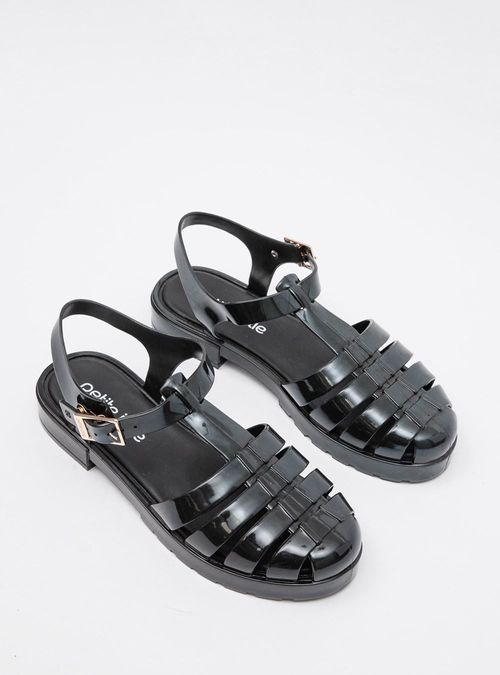 Sandália Petite Jolie Polly Preto/Branco PJ5595