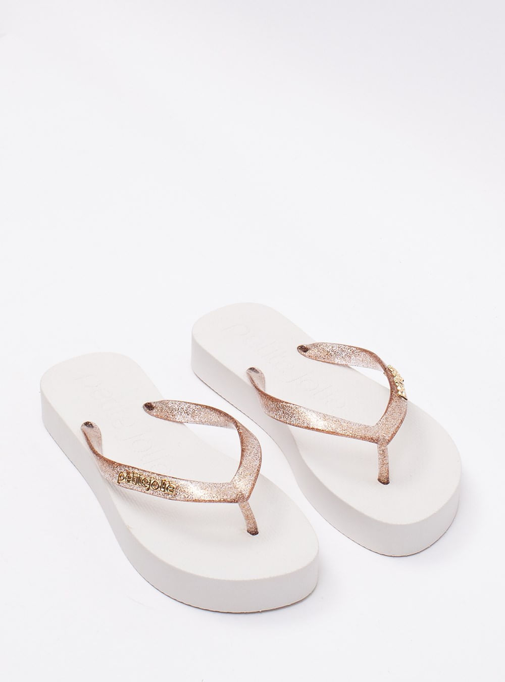 Chinelo Petite Jolie Fresh Up Glitter Ouro Light PJ7321