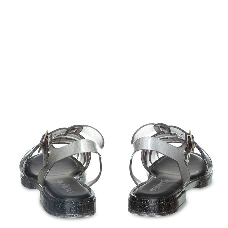 Sandália Petite Jolie Olly Preto Glitter PJ5397