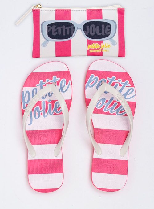 Chinelo Petite Jolie Fresh White/Listra Hit Pink PJ7426
