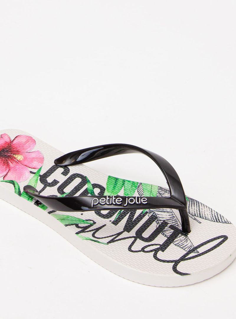 Chinelo Petite Jolie Fresh Preto/White/Frutas 3 PJ6969