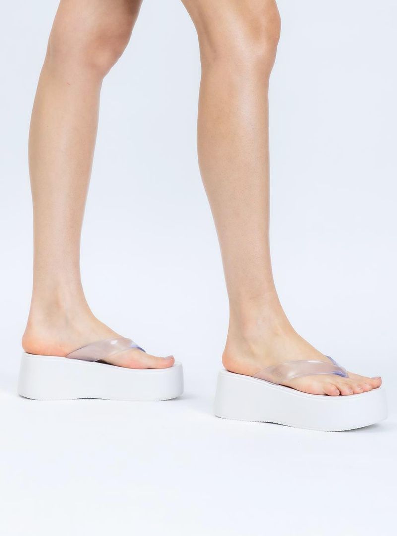 Chinelo Petite Jolie Plus II Translúcido/White PJ7703