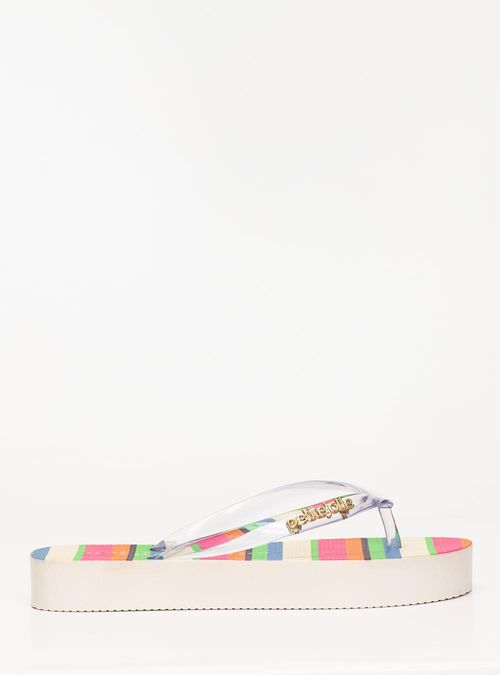 Chinelo Petite Jolie Fresh Up Translúcido/Listras 7 PJ7354