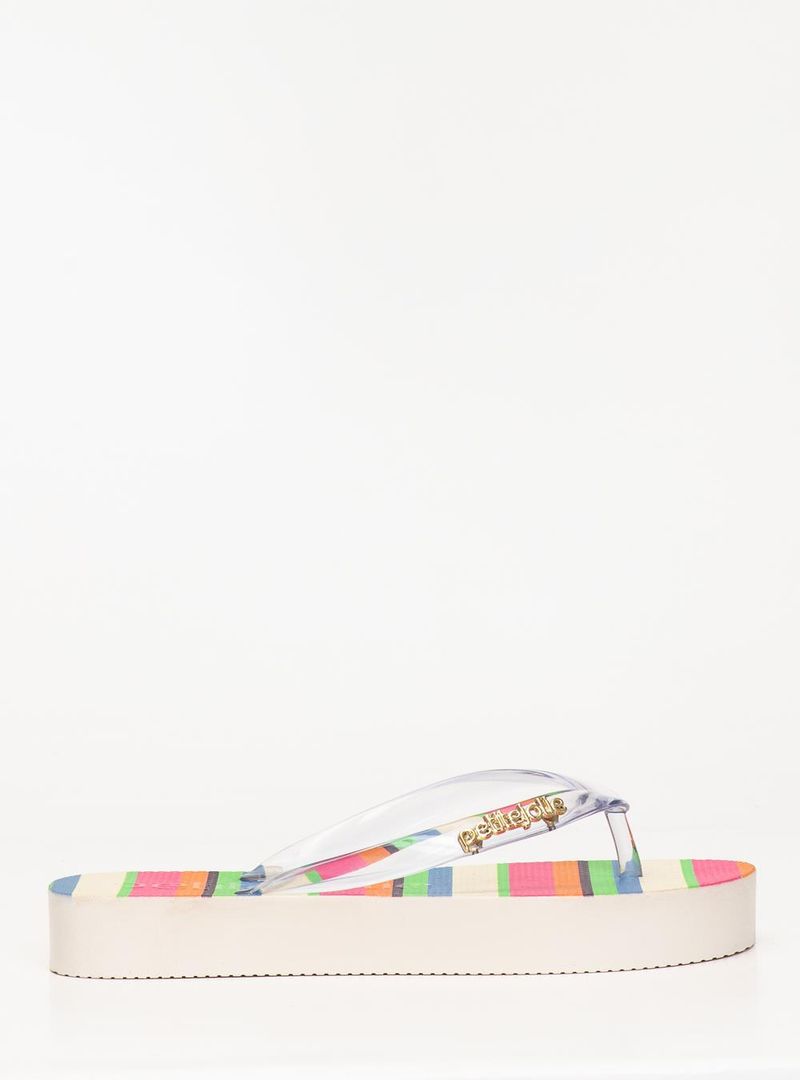 Chinelo Petite Jolie Fresh Up Translúcido/Listras 7 PJ7354