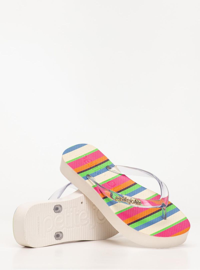 Chinelo Petite Jolie Fresh Up Translúcido/Listras 7 PJ7354