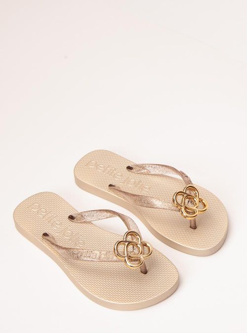 Chinelo Petite Jolie Fresh IN Glitter Ouro Light PJ7704IN