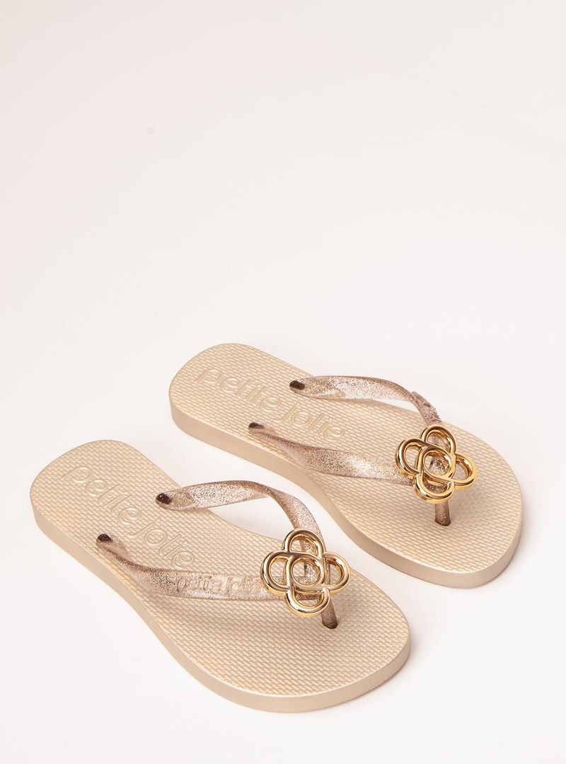 Chinelo Petite Jolie Fresh IN Glitter Ouro Light PJ7704IN