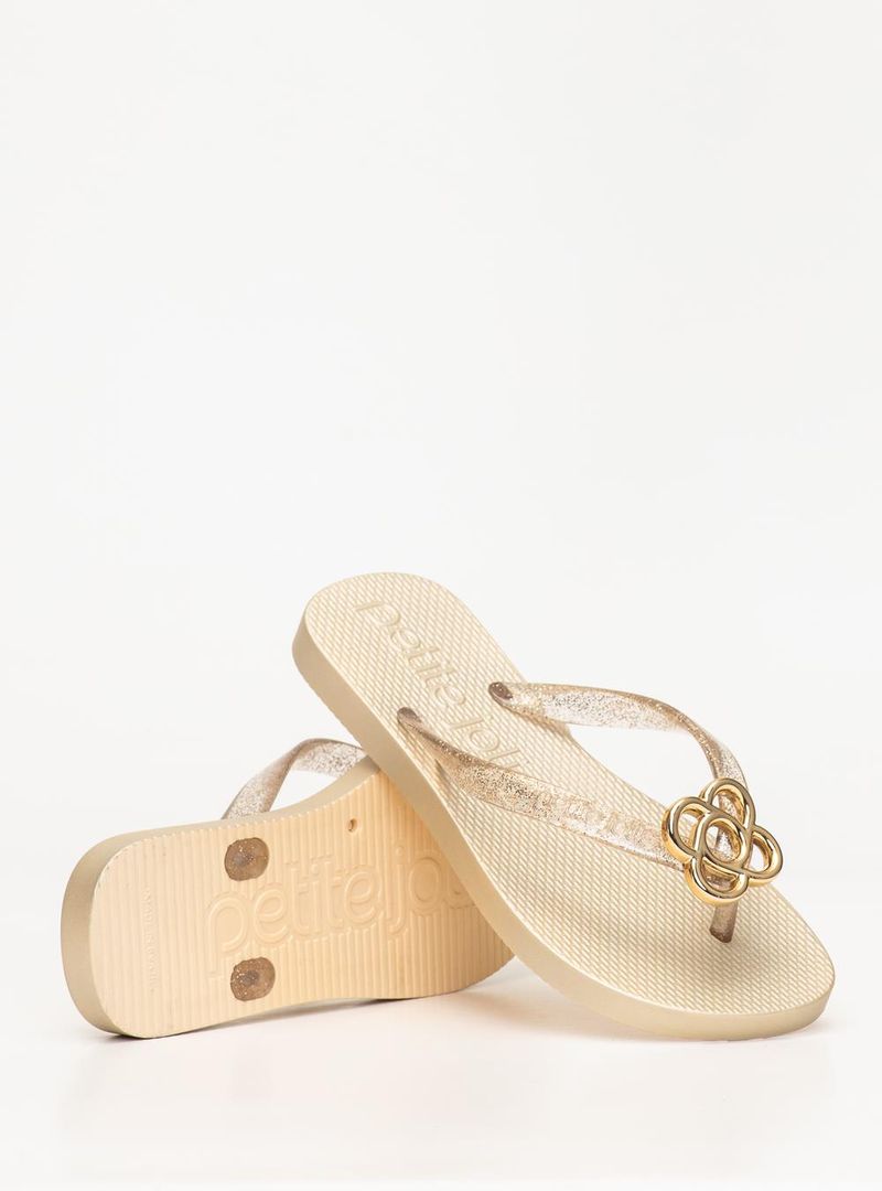 Chinelo Petite Jolie Fresh IN Glitter Ouro Light PJ7704IN