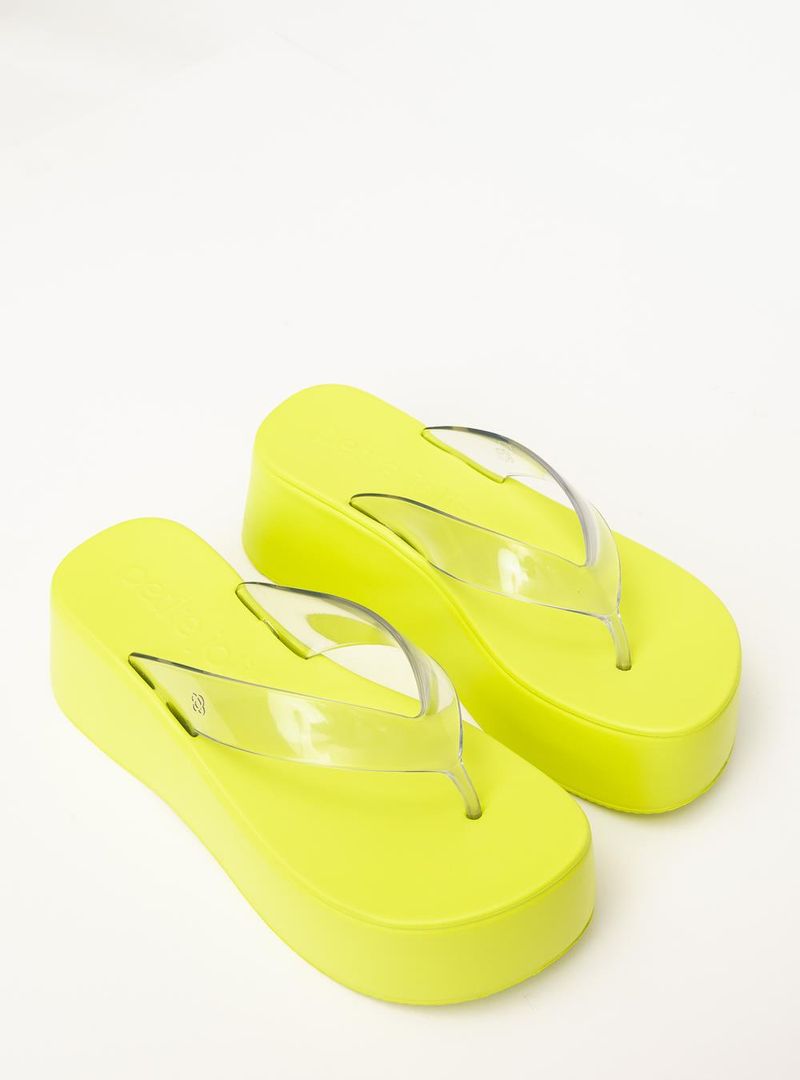 Chinelo Petite Jolie Plus II Translúcido/Limão PJ7703