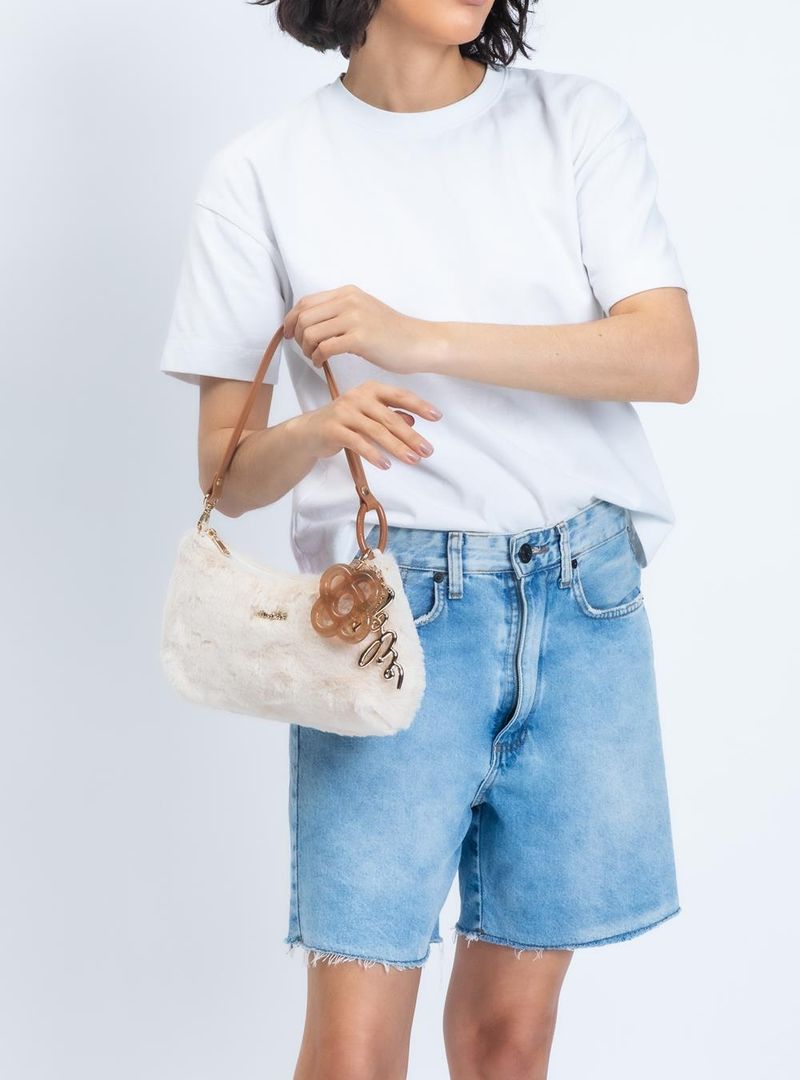 Bolsa Petite Jolie Icon Fur Bag Creme/Doce De Leite PJ11369