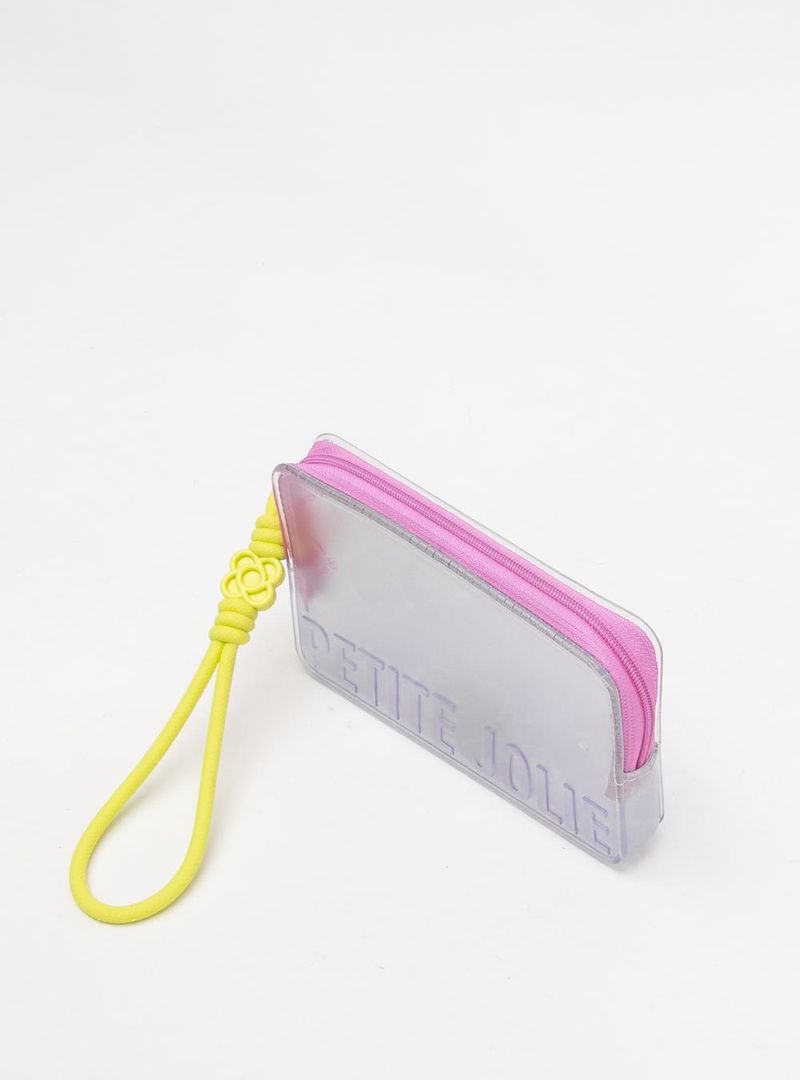 Carteira Petite Jolie Push Translúcido/Chiclete PJ20167