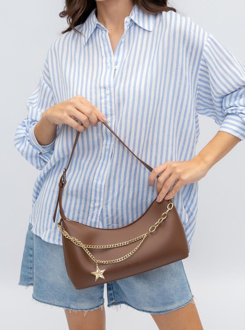 Bolsa Petite Jolie Thayla Chocolate/Ouro PJ11282