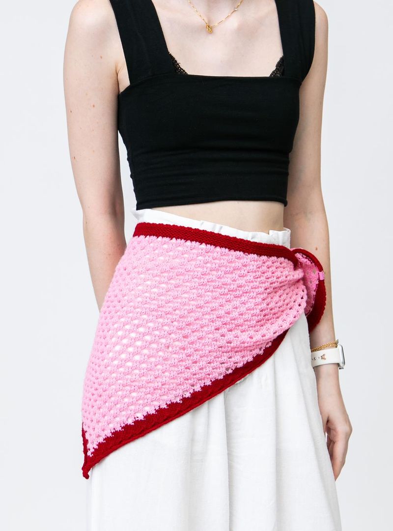 Lenço Petite Jolie Crochê Chiclete PJ20353