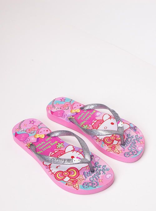 Chinelo Hello Kitty Glitter Prata/Hello Kitty 17 PJ7206HK