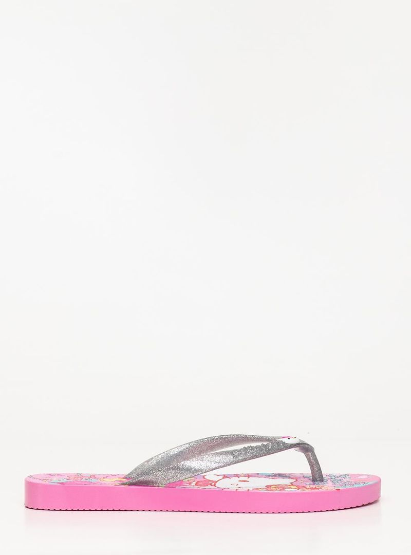 Chinelo Hello Kitty Glitter Prata/Hello Kitty 17 PJ7206HK