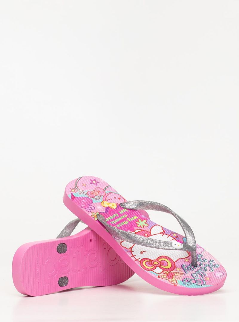 Chinelo Hello Kitty Glitter Prata/Hello Kitty 17 PJ7206HK