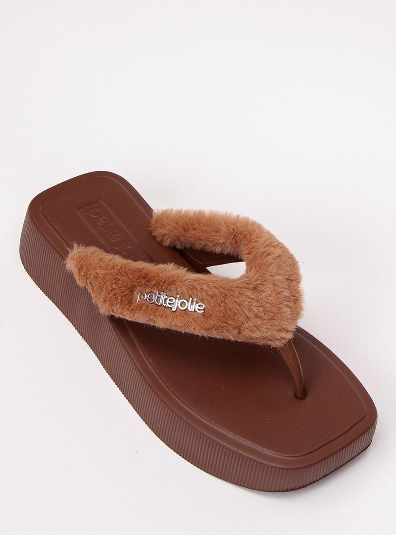 Chinelo Petite Jolie Hit Fur Chocolate PJ7708
