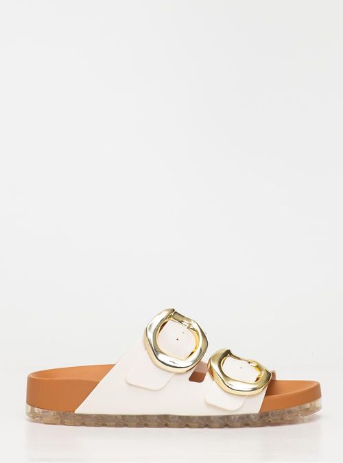 Chinelo Petite Jolie Lovin' Flat Creme/Doce De Leite PJ7731