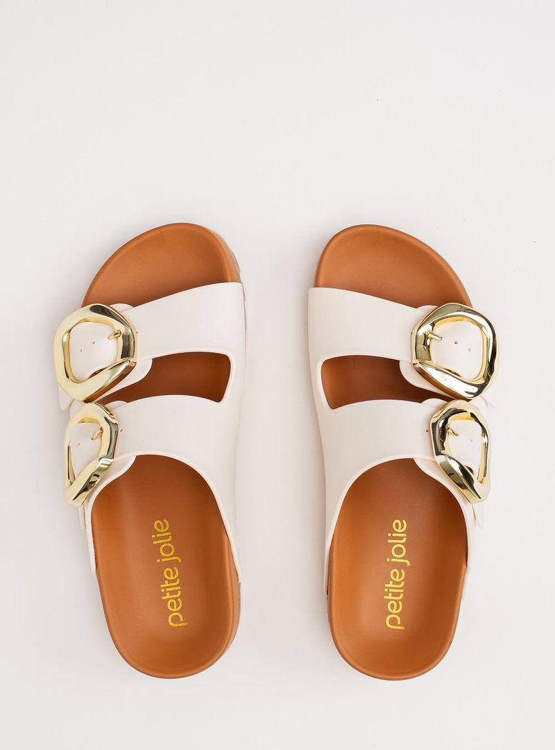 Chinelo Petite Jolie Lovin' Flat Creme/Doce De Leite PJ7731