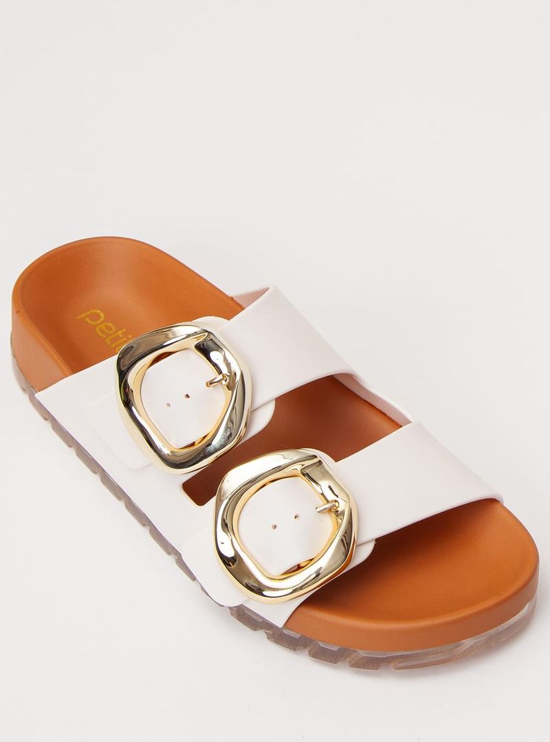 Chinelo Petite Jolie Lovin' Flat Creme/Doce De Leite PJ7731