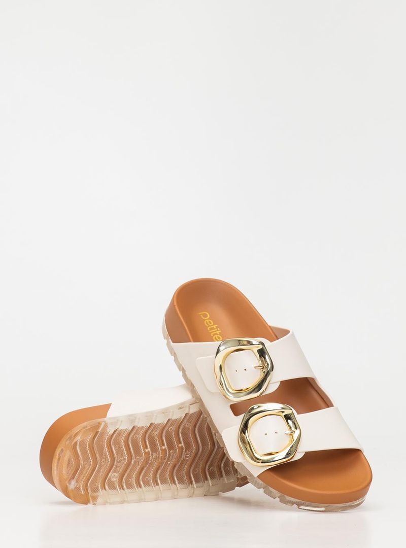 Chinelo Petite Jolie Lovin' Flat Creme/Doce De Leite PJ7731