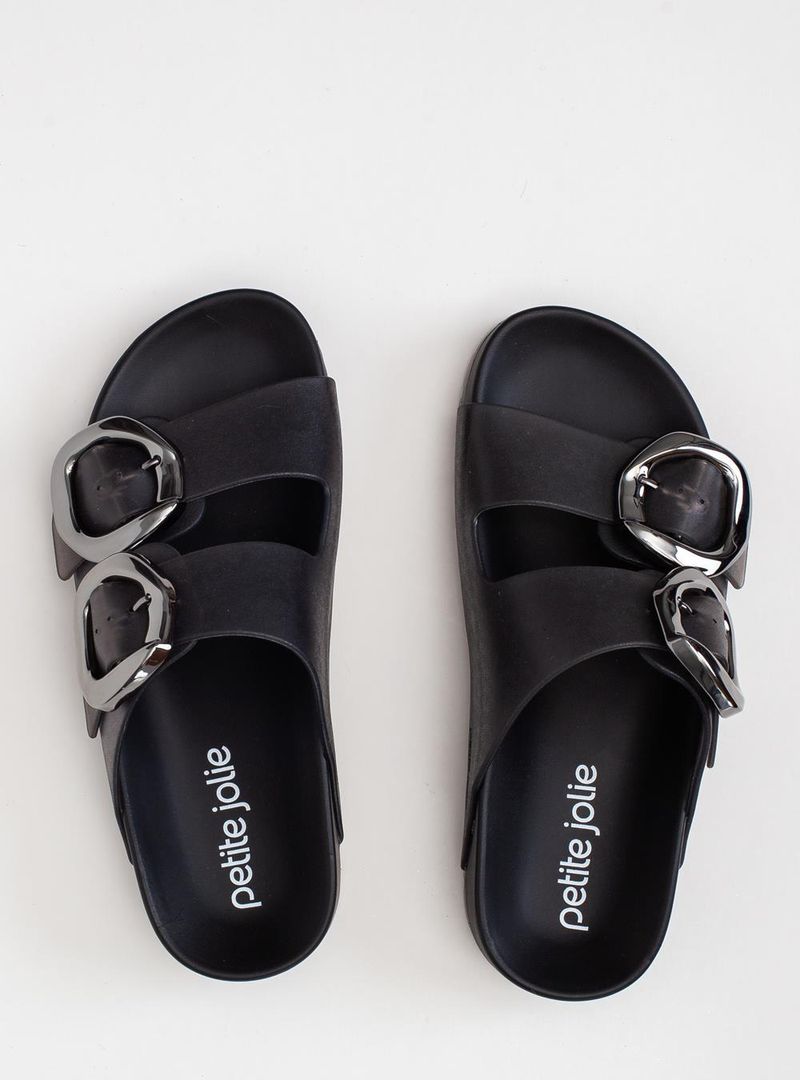 Chinelo Petite Jolie Lovin' Flat Preto Translúcido PJ7731