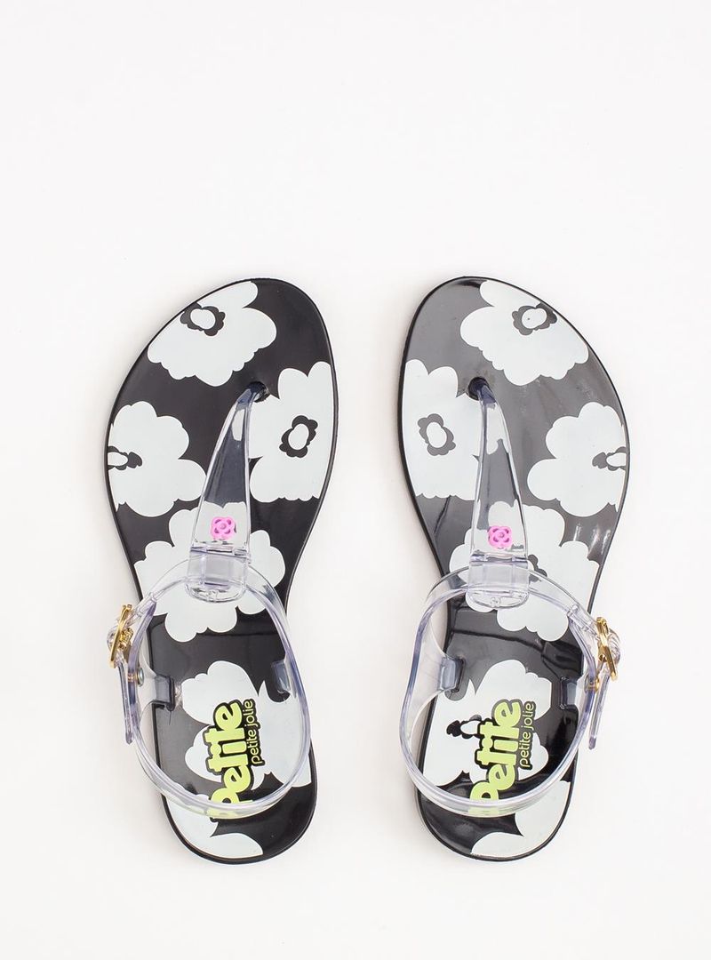 Sandália Petite Jolie Noah In Translúcido/Preto PJ7750IN