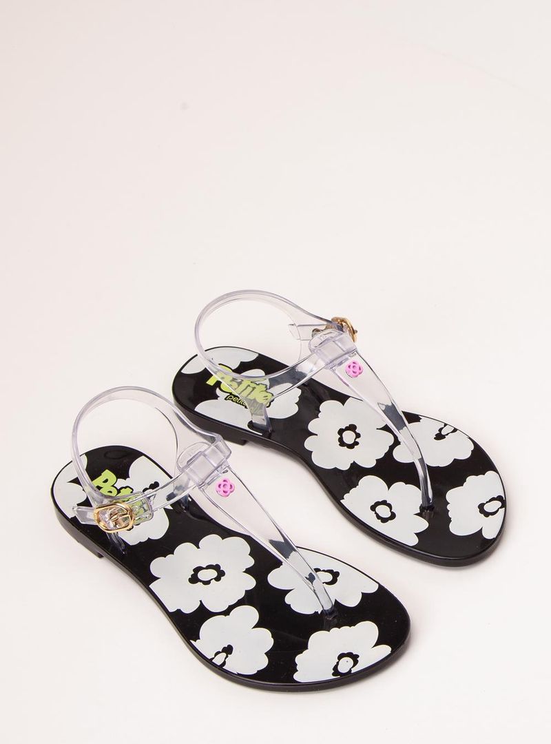 Sandália Petite Jolie Noah In Translúcido/Preto PJ7750IN