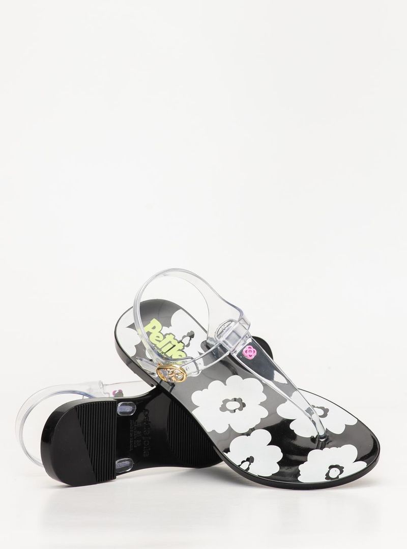 Sandália Petite Jolie Noah In Translúcido/Preto PJ7750IN