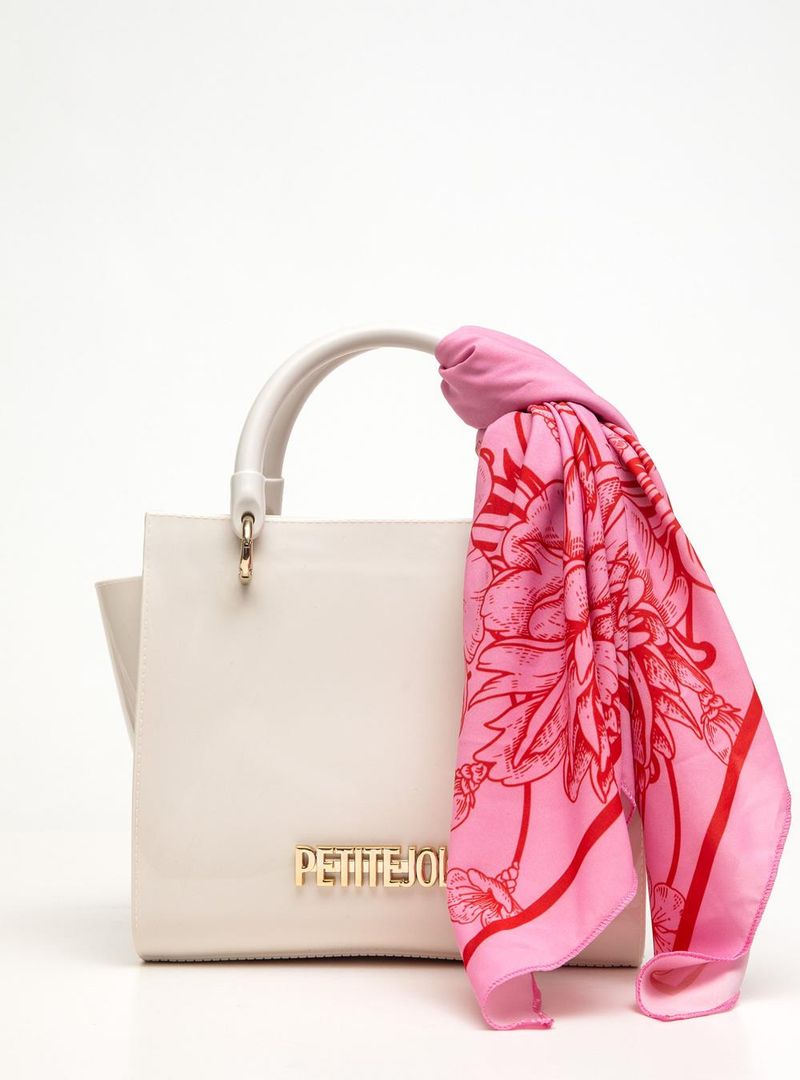 Lenço Petite Jolie Flores Chiclete/Tomate PJ20085