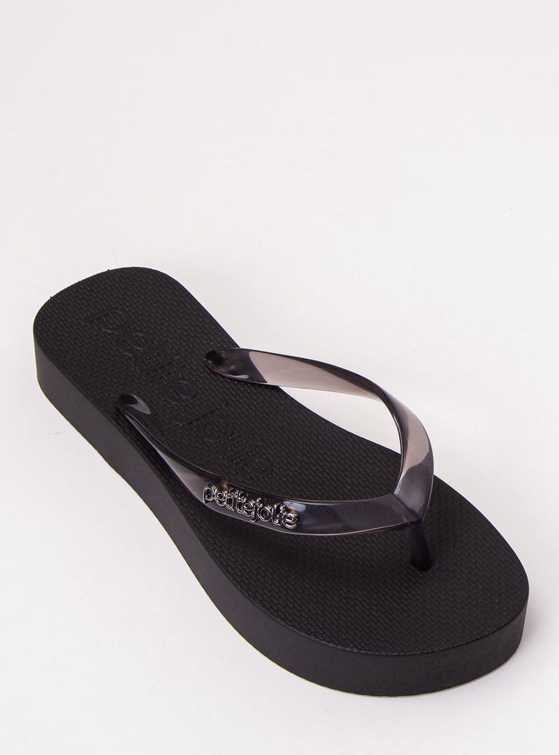 Chinelo Petite Jolie Fresh Up Translúcido/Preto PJ7321
