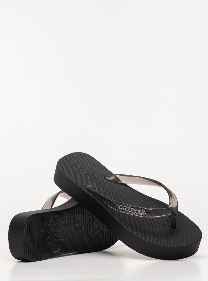 Chinelo Petite Jolie Fresh Up Translúcido/Preto PJ7321