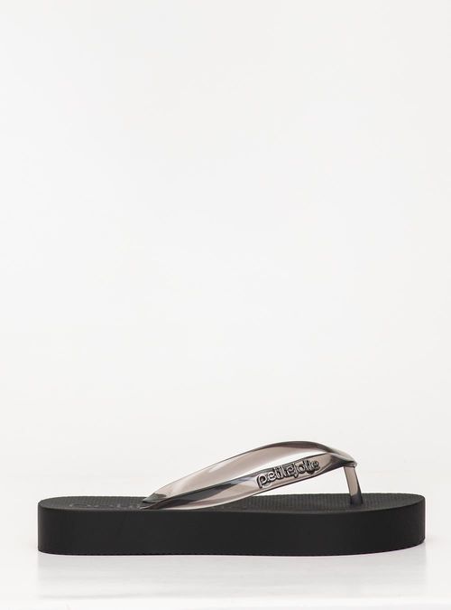 Chinelo Petite Jolie Fresh Up Translúcido/Preto PJ7321