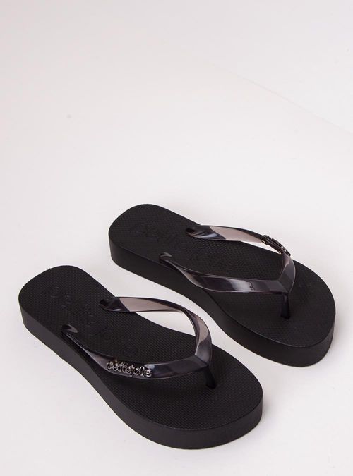 Chinelo Petite Jolie Fresh Up Translúcido/Preto PJ7321