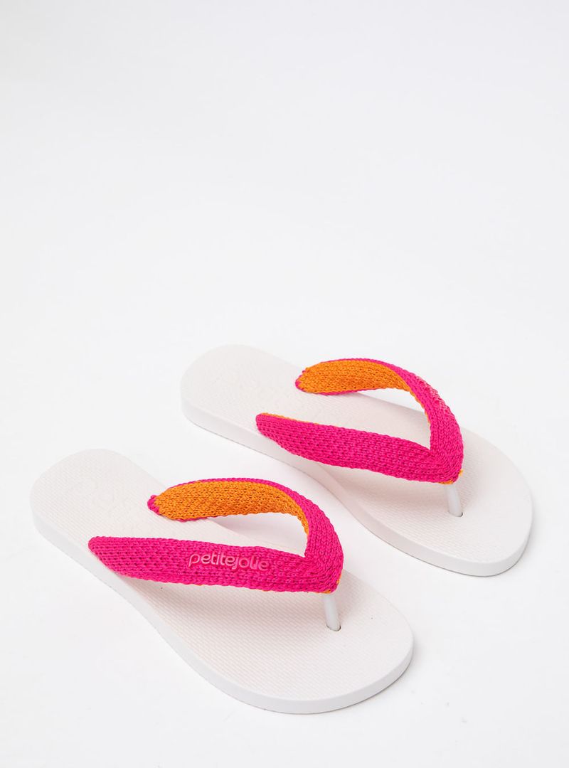 Chinelo Petite Jolie Fresh Crochê White PJ7766