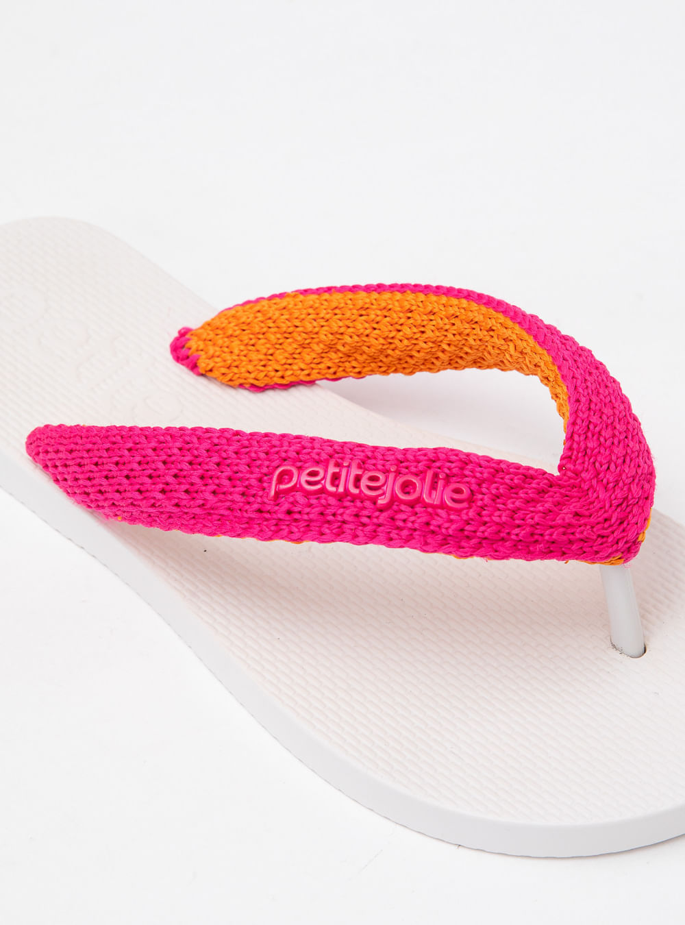 Chinelo Petite Jolie Fresh Crochê White PJ7766