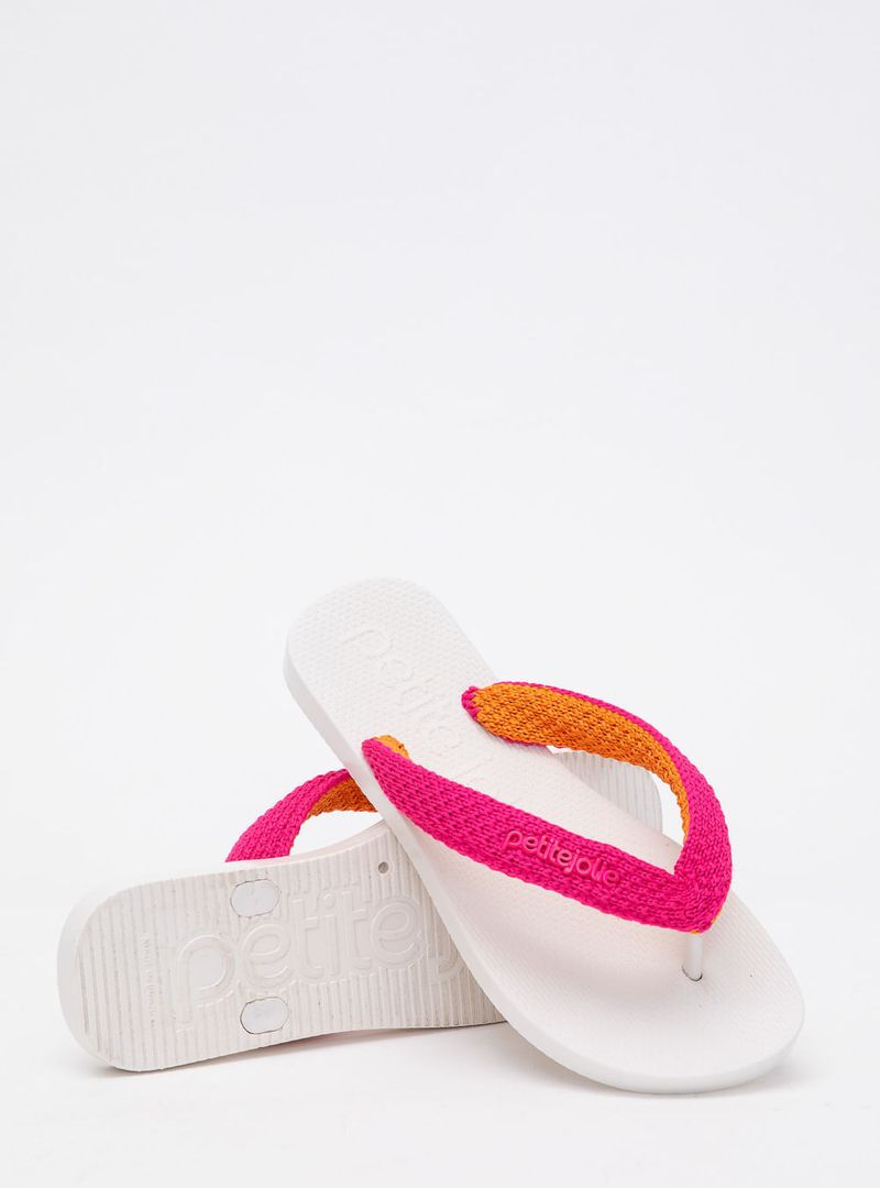 Chinelo Petite Jolie Fresh Crochê White PJ7766